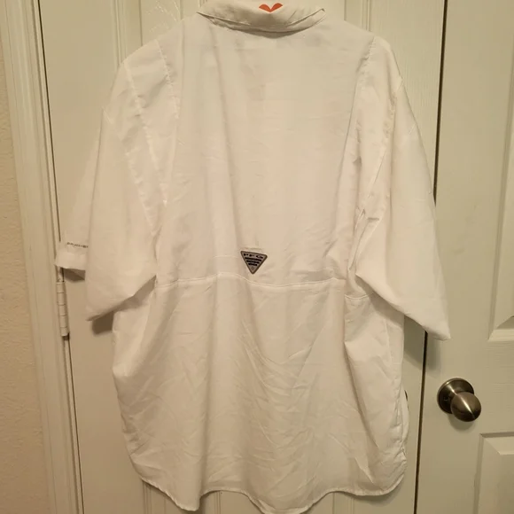 Columbia PFG men's white button-down shirt Texas ATM  Large - Picture 7 of 7